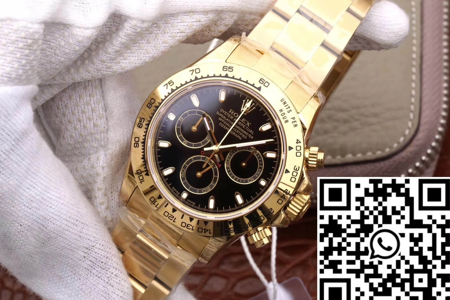 M116508-0004 Dial JH Daytona Black Factory Rolex Gold Yellow Cosmograph 0329